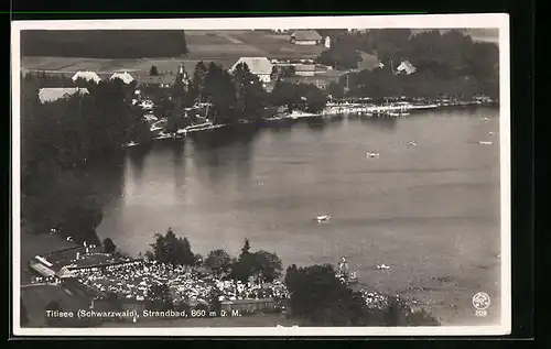 AK Titisee /Schwarzwald, Strandbad aus der Vogelschau