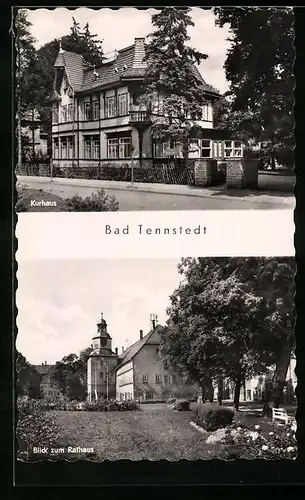 AK Bad Tennstedt, Kurhaus und Blick zum Rathaus