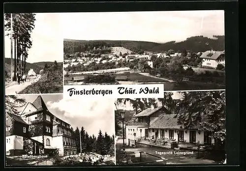 AK Finsterbergen /Thür., Ortsansicht, Tagescafe Leinagrund, Spiessberghaus