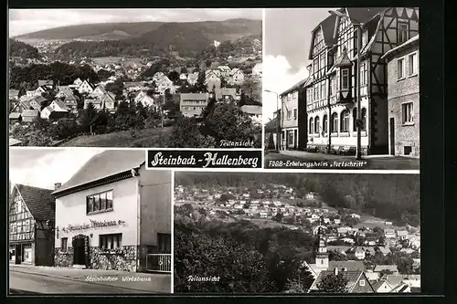 AK Steinbach-Hallenberg, Teilansicht und Steinbacher Wirtshaus