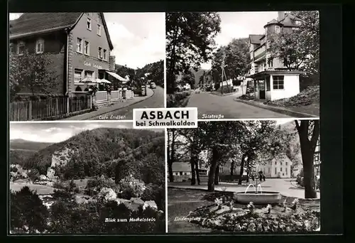 AK Asbach /Schmalkalden, Talstrasse und Lindenplatz