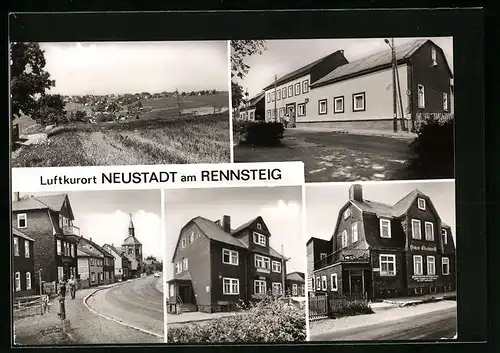 AK Neustadt /Rennsteig, Strassen- und Häuserpartie