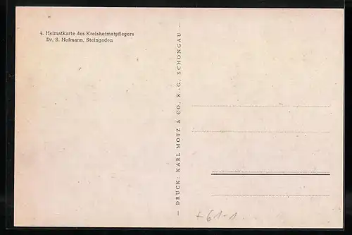 AK Steingaden, Steingaden und Umgebung um 1850, Heimatskarte des Kreisheimatpflegers