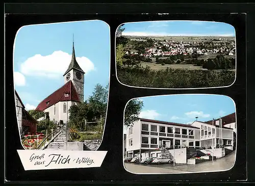 AK Aich /Württemberg, Gesamtblick und Kirche