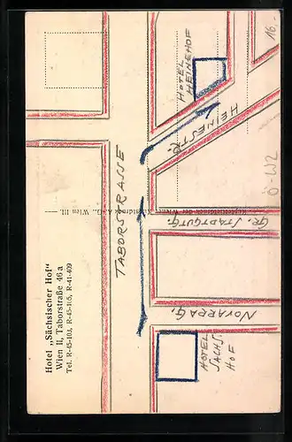 AK Wien, Hotel Sächsischer Hof, Taborstrasse 46a