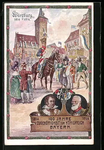 AK Ganzsache Bayern PP38C22 /02: Würzburg, 100 Jahre Zugehörigkeit zum Königreich Bayern