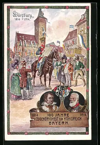 AK Ganzsache Bayern PP38C22 /02: Würzburg, 100 Jahre Zugehörigkeit zum Königreich Bayern