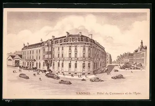 Künstler-AK Vannes, Hotel du Commerce et de l`Epée