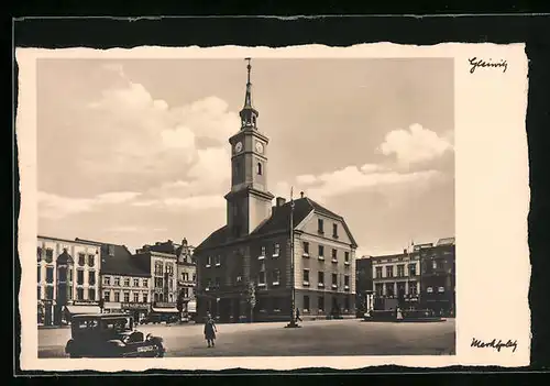 AK Gleiwitz, Marktplatz mit Rathaus