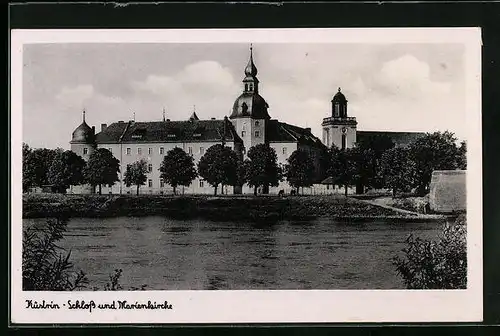 AK Cüstrin / Kostrzyn, Schloss und Marienkirche