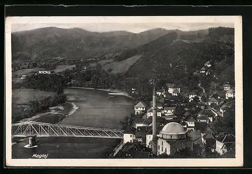 AK Maglaj, Flusspartie mit Brücke