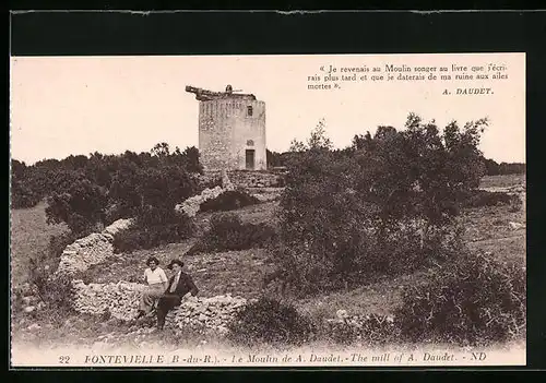 AK Fontevieille, Le Moulin de A. Daudet