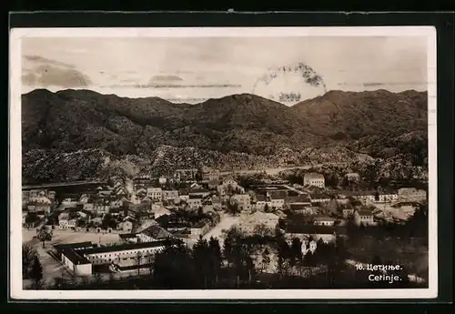 AK Cetinje / Cettigne, Ortsansicht aus der Vogelschau