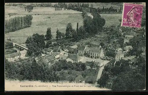 AK Lavardin, Vue Panoramique et Pont sur le Loir