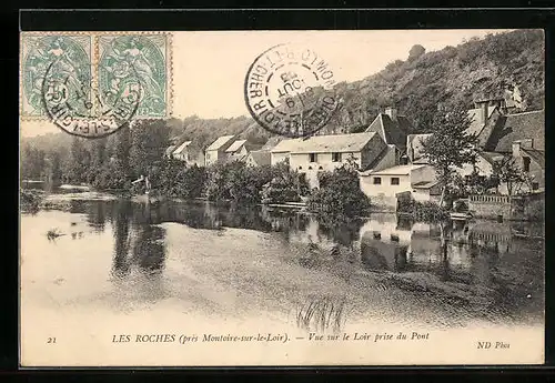 AK Les Roches, Vue sur le Loir prise du Pont