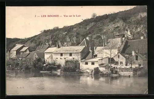 AK Les Roches, Vue sur le Loir