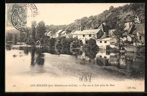 AK Les Roches, Vue sur le Loir prise du Pont