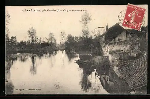 AK Les Roches, Vue sur le Loir