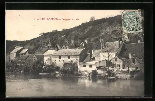 AK Les Roches, Vue sur le Loir