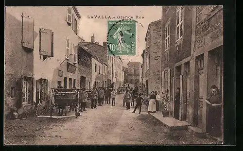 AK La Valla, Grande Rue, Strassenpartie