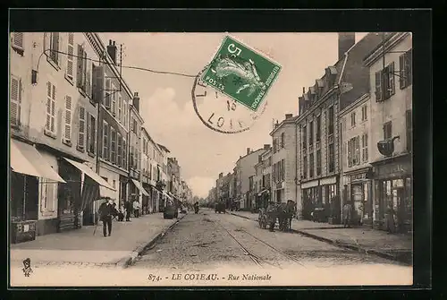 AK Le Coteau, Rue Nationale, Strassenpartie