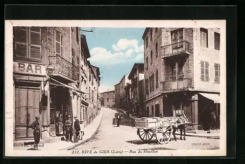 AK Rive-de-Gier, Rue du Mouillon, Strassenpartie