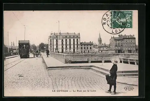AK Le Coteau, Le Pont sur la Loire