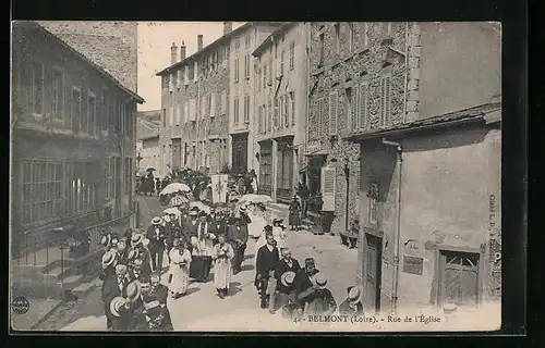 AK Belmont, Rue de l`Église, Strassenpartie