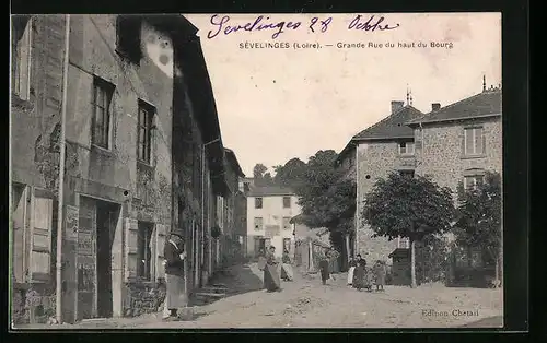 AK Sévelinges, Grande Rue du haut du Bourg, Strassenpartie