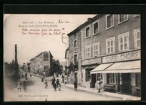 AK Maclas, Les Brotteaux, Route de Saint-Julien-Molin-Molette