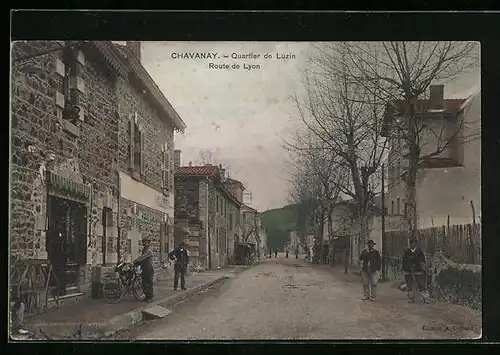 AK Chavanay, Quartier de Luzin, Route de Lyon