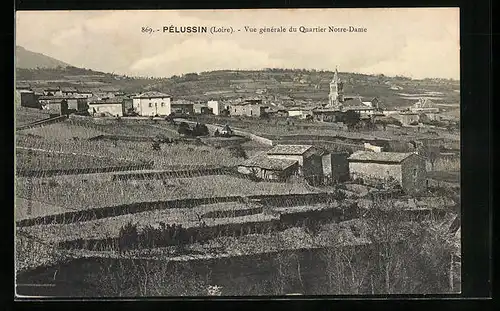 AK Pélussin, Vue générale du Quartier Notre-Dame