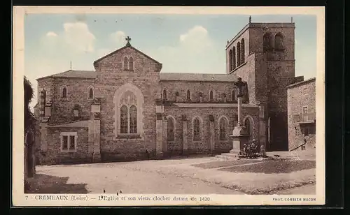 AK Crémeaux, l'Eglise et son vieux clocher