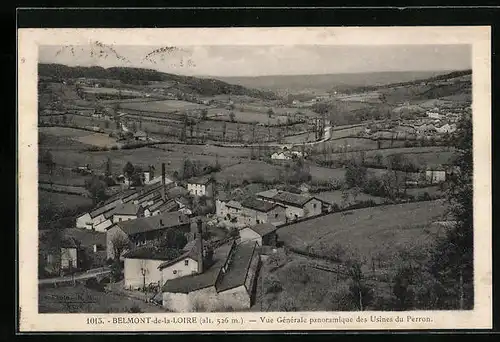 AK Belmont-de-la-Loire, Vue Générale panoramique des Usines du Perron