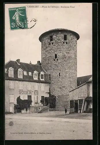 AK Charlieu, Place de l'Abbaye, Ancienne Tour