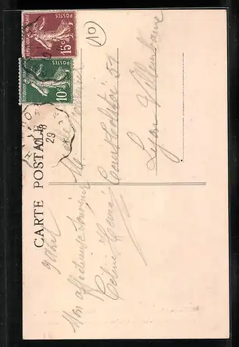 AK Crèmeaux, l'Eglise la Place et le Monument