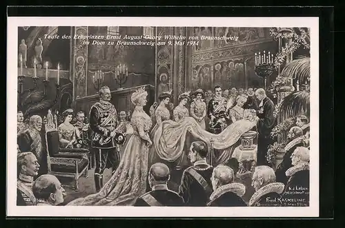 AK Braunschweig, Taufe des Erbprinzen Ernst August Georg Wilhelm von Braunschweig im Dom 1914