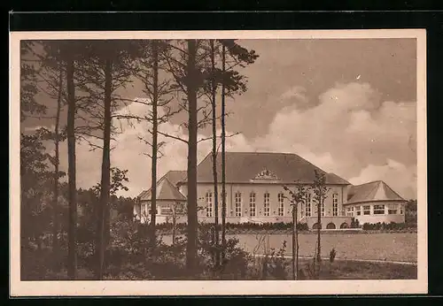 AK Bergen / Lüneburger Heide, Kaserne, Offizierheim auf dem Truppenübungsplatz