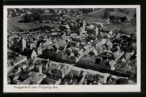 AK Deggendorf, Teilansicht, Fliegeraufnahme