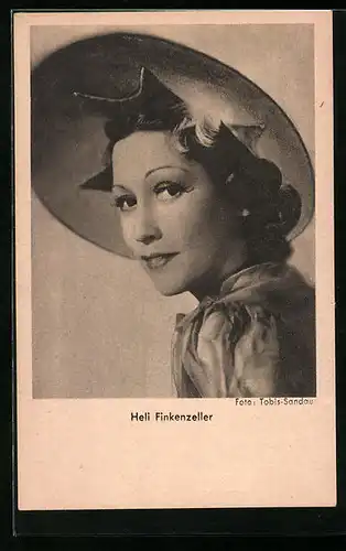 AK Schauspielerin Heli Finkenzeller bildschön mit Hut