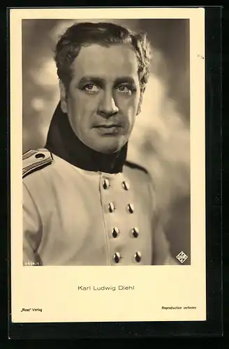 AK Schauspieler Karl Ludwig Diehl in einer Filmuniform