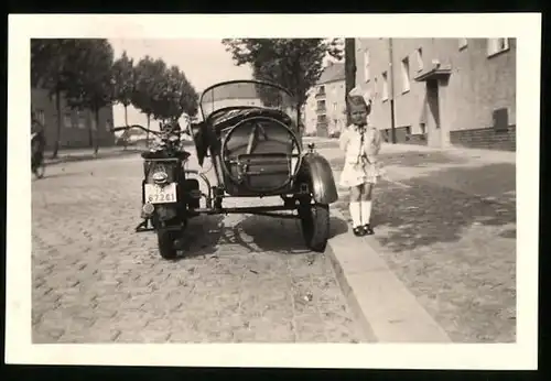 Fotografie Motorrad Indian mit Seitenwagen, Krad mit Kennzeichen IA-67261