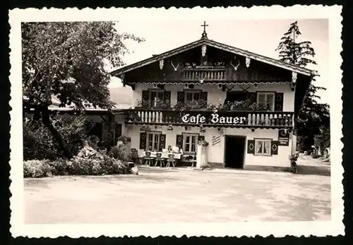 Fotografie unbekannter Fotograf, Ansicht Fischbachau, Cafe Bauer im Juli 1936