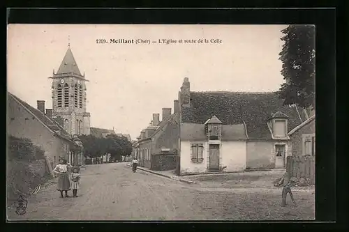 AK Meillant, L`Eglise et route de la Celle