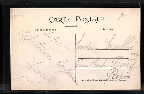 AK Marmagne, Place et Rue de la Gare