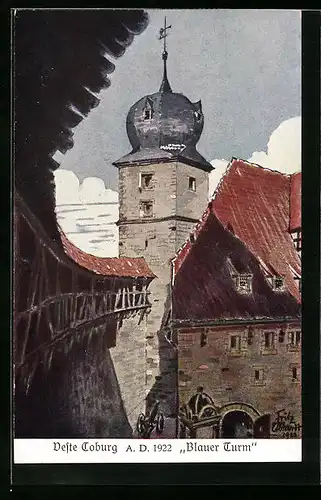 Künstler-AK Coburg, Blauer Turm