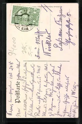 AK Passau, Unterm Drahtsteg, Pulverturm am Inn