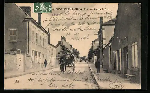 AK Saint-Florent-sur-Cher, Rue de la Gare