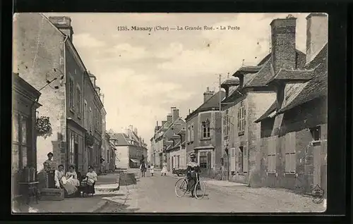 AK Massay, la Grande Rue, la Poste