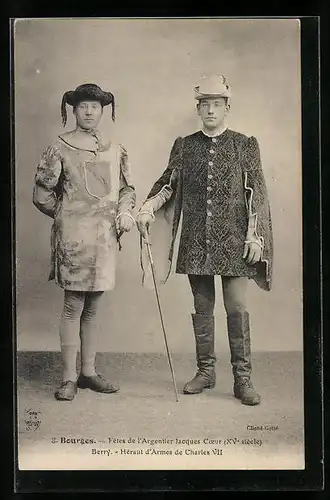 AK Bourges, Fêtes de l`Argentier Jacques-Coeur, XVe siècle, Berry Héraut d`Armes de Charles VII